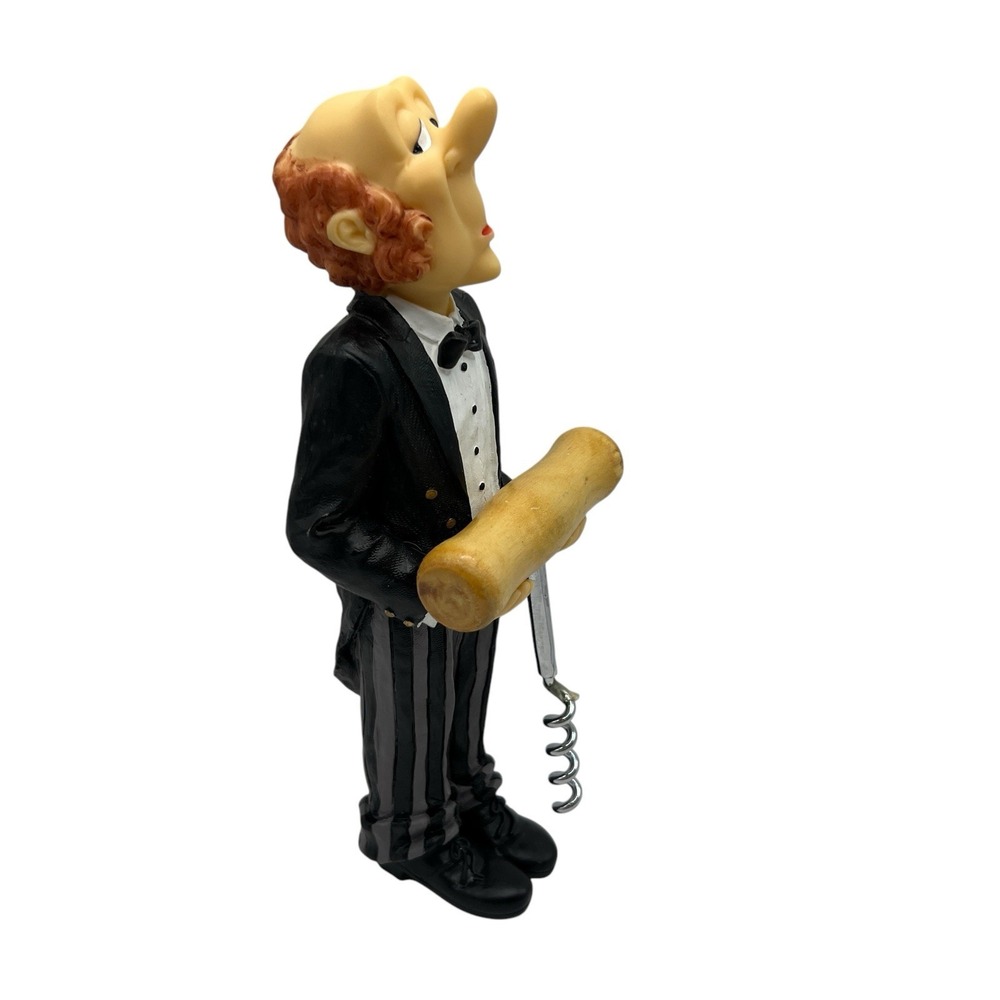 French Waiter's Wine Bottle Corkscrew Holder Butler‎ Black & White Tuxedo